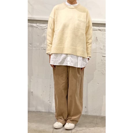 TISSU フレンチメリノ ポケットプルオーバー 1size オフ