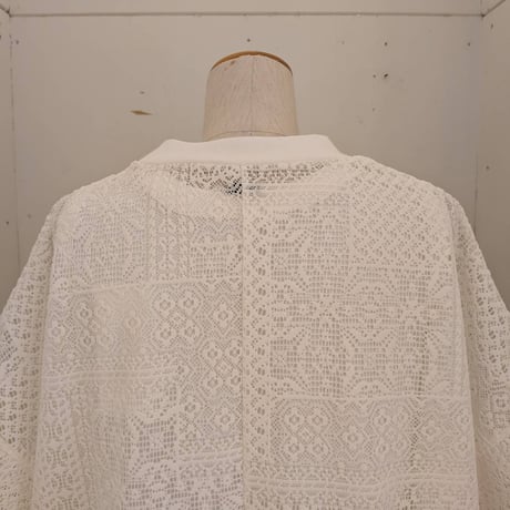 【UNIVERSAL TISSU】パッチワークレース　モックネックドルマンT