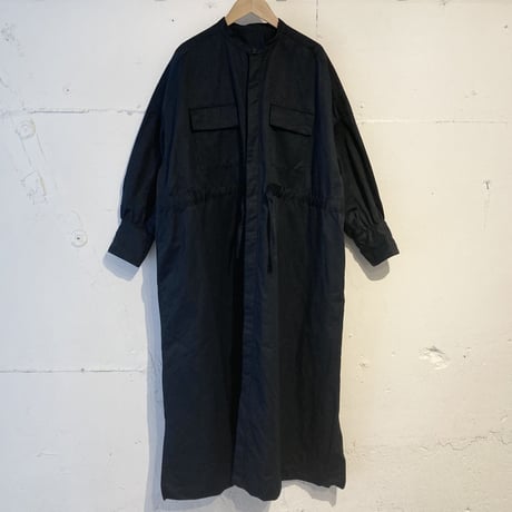 GALERIE TISSU ツイルファティーグワンピース ネイビー