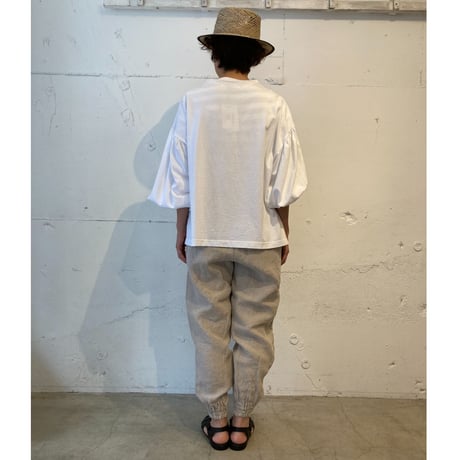 UNIVERSAL SEVEN トリプルワッシャーリネン ジョガーパンツ  クロ