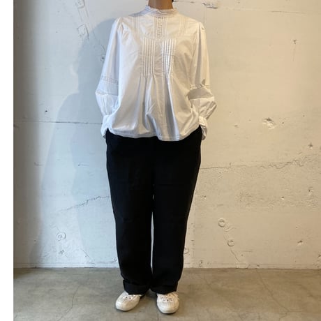 TISSU トリプルワッシャーリネン イージーテーパードパンツ size3 クロ