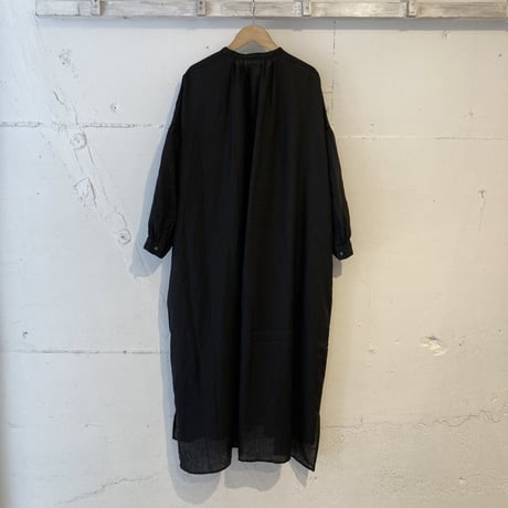 UNIVERSAL TISSU フレンチリネン シャツドレス クロ