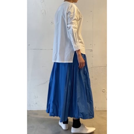 UNIVERSAL TISSU ナチュラルタイプライター イージーバルーンスカート ブルー