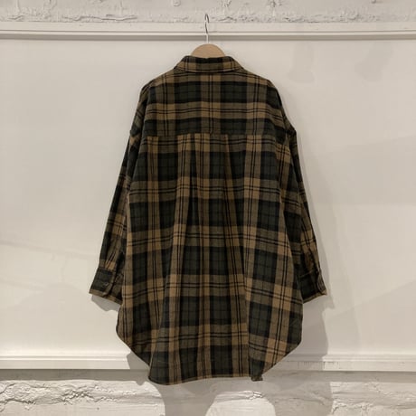 TISSU エターミンチェック ミリタリーシャツ モカチェック