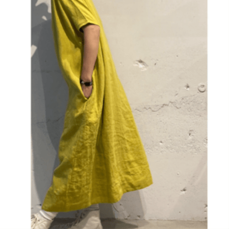 grin リネンサックワンピース アイアングレー