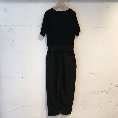 UNIVERSAL TISSU クラシック天竺 オールインワン　黒