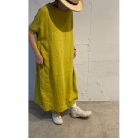 grin リネンサックワンピース アイアングレー