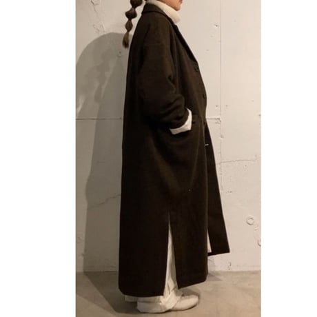 TISSU オリジナルウールへリンボン チェスターコート size3 ベージュへリンボン