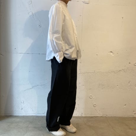TISSU トリプルワッシャーリネン イージーテーパードパンツ size3 クロ