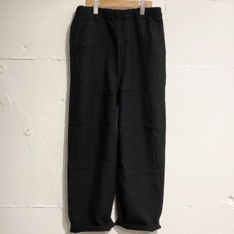 TISSU トリプルワッシャーリネン イージーテーパードパンツ size3 クロ