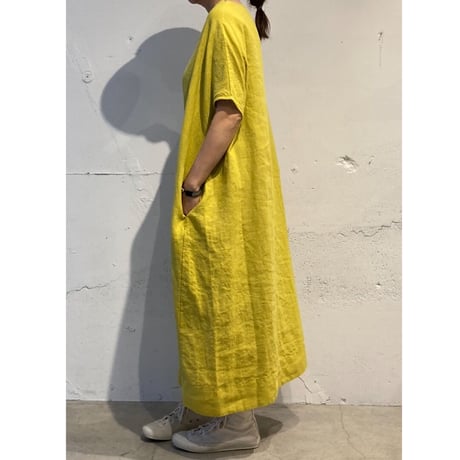 grin リネンサックワンピース イエロー