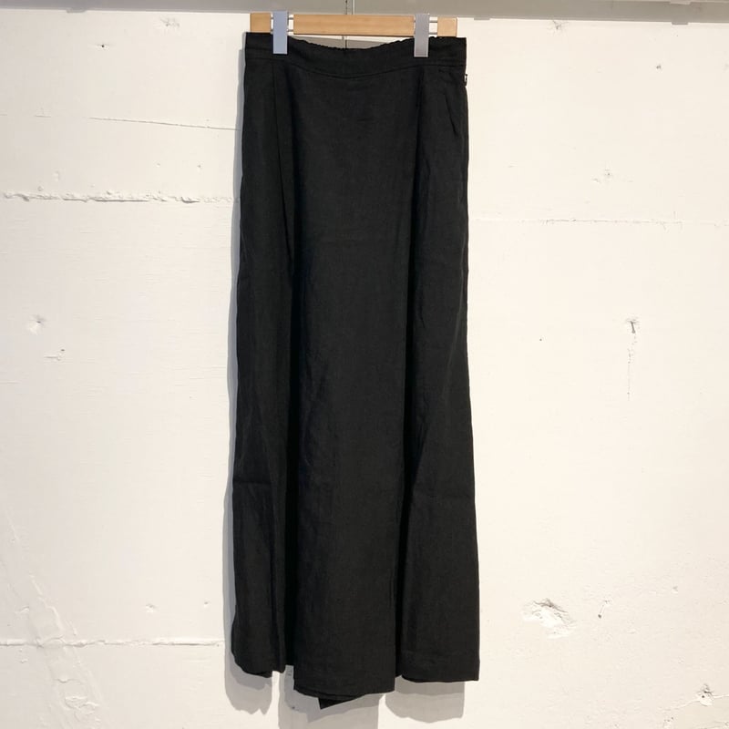 UNIVERSAL TISSU トリプルワッシャーリネンラップキュロットパンツ