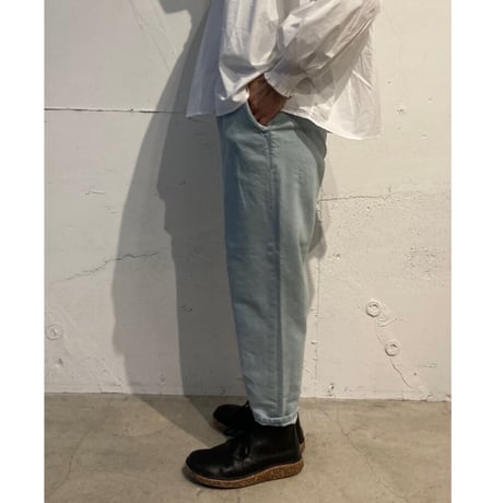 TISSU サフィランリネンデニム イージーテーパードパンツ size1 インディゴ