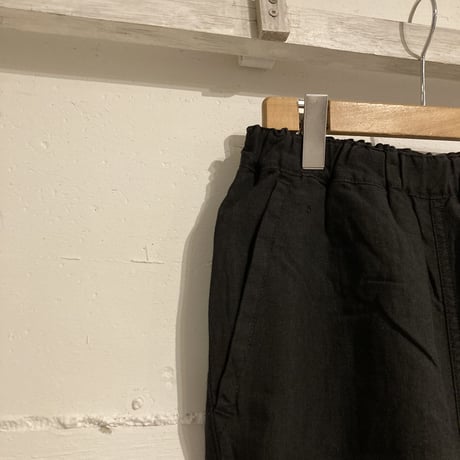 TISSU トリプルワッシャーリネン イージーテーパードパンツ size1 クロ