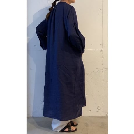 UNIVERSAL TISSU フレンチリネン シャツドレス クロ
