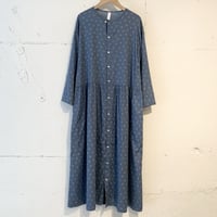 NATURAL LAUNDRY フラワーワンピース シェイドブルー