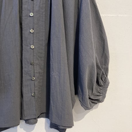 GALERIE TISSU オーガニックジョーゼット ドルマンブラウス チャコール