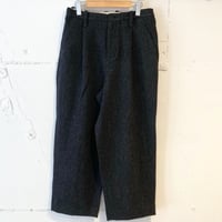 TISSU オリジナルウールへリンボン タックパンツ size3 クロへリンボン