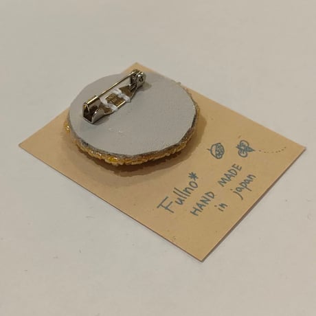 【fullno】ビーズブローチ　イエロー×アオ