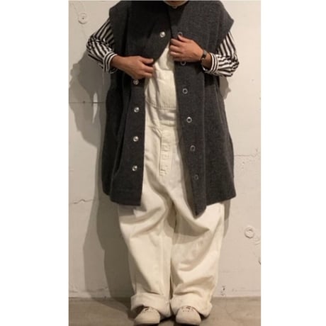 grin シープパイルボアロングベスト  スモークブルー