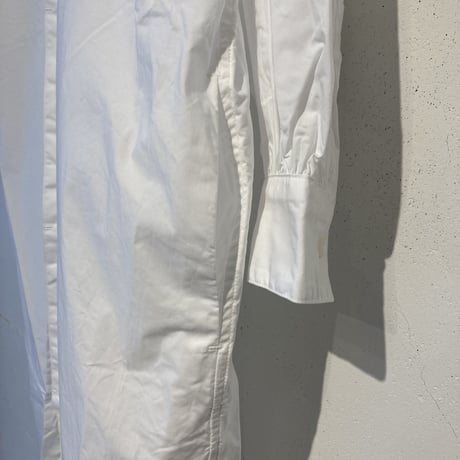 UNIVERSAL TISSU バンドカラーシャツワンピース シロ