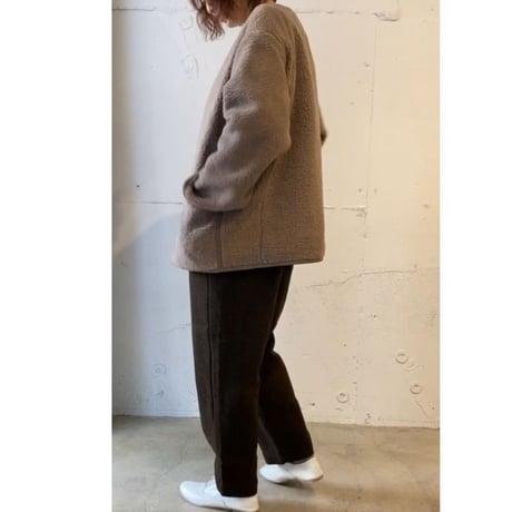 NATURAL LAUNDRY ボアリバーシブルジャケット　カーキ× チャコールグレー
