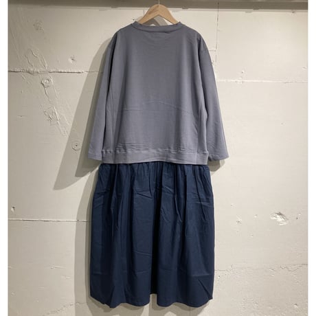 NATURAL LAUNDRY 度詰め天竺クレアワンピース フェードブルー