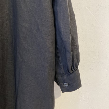 UNIVERSAL TISSU フレンチリネン シャツドレス クロ