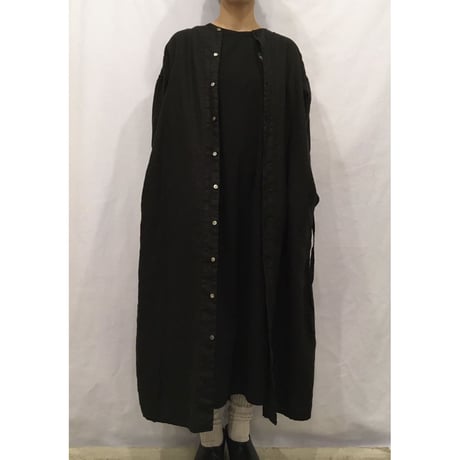 UNIVERSAL TISSU リネン カフタンドレス　サックス