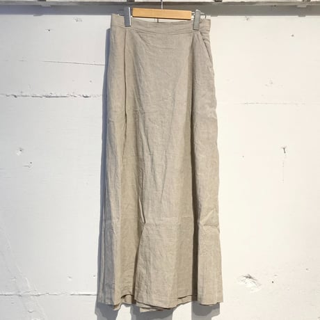 UNIVERSAL TISSU トリプルワッシャーリネンラップキュロットパンツ キナリ