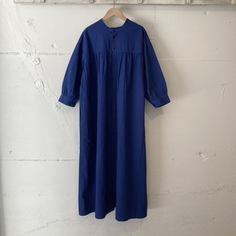 NATURALLAUNDRY スモッグタックワンピース ブルー