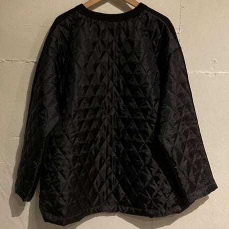 mao made 裏起毛×キルトプルオーバー　クロ×クロ