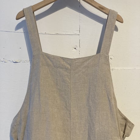 TISSU トリプルワッシャーリネンサイドギャザーサロペット size3 キナリ