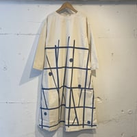 grin シルエットプリント ロングワンピース エクリュ