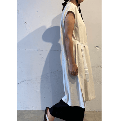GALERIE TISSU エーゲ海オーガニック 裏毛ワンピース チャコール