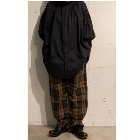 TISSU エタ―ミンチェック織姫炊きジョガーパンツ size3 モカチェック