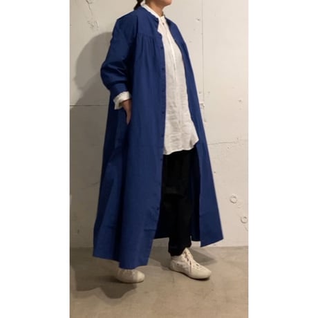 NATURALLAUNDRY スモッグタックワンピース チャコール
