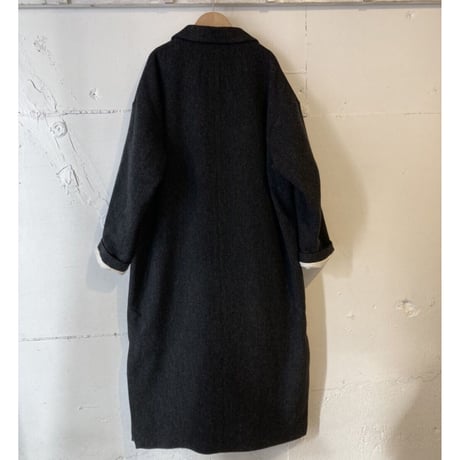 TISSU オリジナルウールへリンボン チェスターコート size3 クロへリンボン