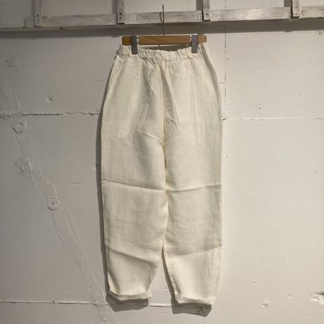 TISSU トリプルワッシャーリネン イージーテーパードパンツ size1 シロ