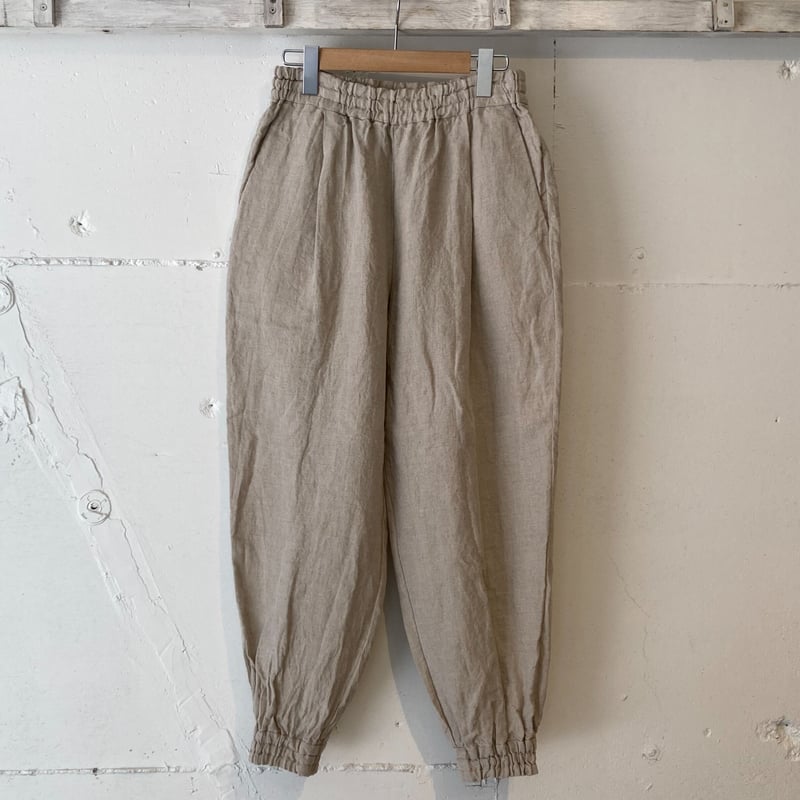 【hina】UNIVERSAL TISSU リネン ジョガーパンツ UNIVERSAL TISSU】トリプルワッシャーリネン ジョガーパンツ
