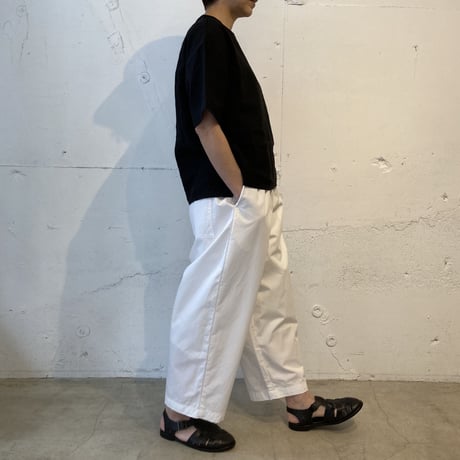 TISSU トリプルワッシャーリネン バックボタンシャツ キナリ