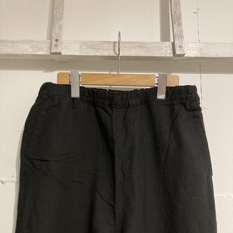 TISSU トリプルワッシャーリネン イージーテーパードパンツ size3 クロ