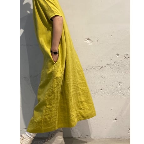 grin リネンサックワンピース ベージュ