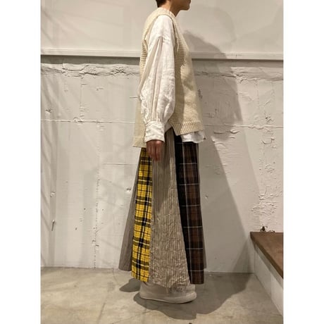 NATURAL LAUNDRY パネルスカート イエロー
