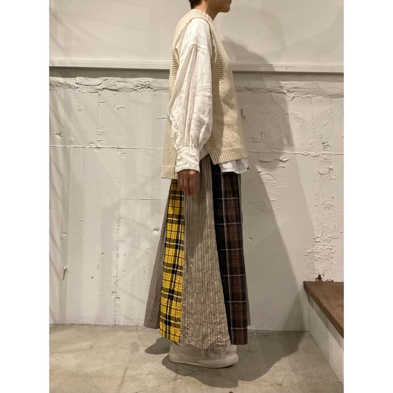 NATURAL LAUNDRY パネルスカート イエロー | un de plus