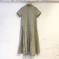 UNIVERSAL TISSU　コットンブロードホスピタル ハーフスリーブワンピース　グレージュ