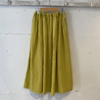 grin リネンタックスカート ライムイエロー