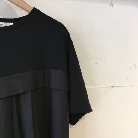 UNIVERSAL TISSU　クラシック天竺 タックワンピース　黒