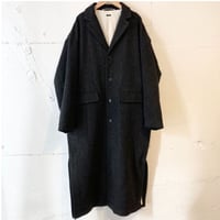 TISSU オリジナルウールへリンボン チェスターコート size3 クロへリンボン