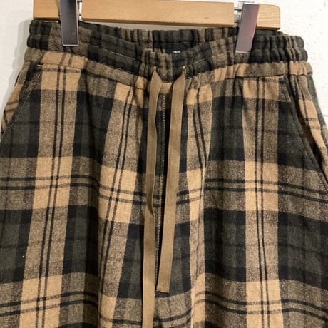 TISSU エタ―ミンチェック織姫炊きジョガーパンツ size1 モカチェック